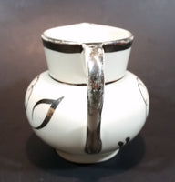 Antique 1920s Lancaster & Sandland English Ware Miniature Pitcher with Silver Trim Pat No. 448 - Treasure Valley Antiques & Collectibles