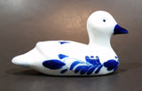 Vintage Hand Painted Delft Blue Duck Bird Porcelain Figurine - Treasure Valley Antiques & Collectibles