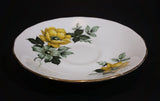 1959-1964 Queen Anne Bone China Yellow Roses and Teal Poppy Teacup Saucer 8520