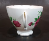 1950s Royal Vale Pink Roses & Leaves Bone China Teacup Gold Trim