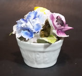 1950s Radnor Bone China Mixed Floral Purple Blue Yellow Bone China Bouquet - Treasure Valley Antiques & Collectibles