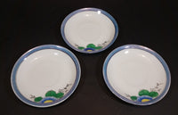 1930s Handpainted Noritake Lustreware Set of 3 Blue Floral Saucer Plates - Japan - Treasure Valley Antiques & Collectibles