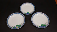 1930s Handpainted Noritake Lustreware Set of 3 Blue Floral Saucer Plates - Japan - Treasure Valley Antiques & Collectibles
