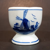 Vintage Handpainted Delft Blue Windmill Egg Cup - Treasure Valley Antiques & Collectibles