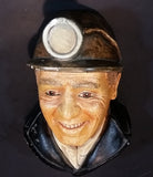 1990 Bossons Legend Products Chalkware Miner Face Wall Decor - Treasure Valley Antiques & Collectibles