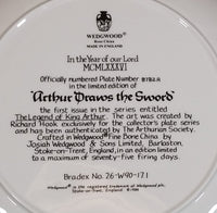 1986 Wedgwood "Arthur Draws The Sword" 9" Limited Edition Collector Plate #8782A In Box - Treasure Valley Antiques & Collectibles