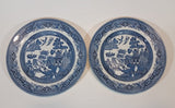 1980s Churchill England Blue Willow Pattern 8" Side Salad Luncheon Plates Set of 2 - Treasure Valley Antiques & Collectibles