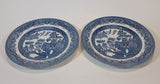 1980s Churchill England Blue Willow Pattern 8" Side Salad Luncheon Plates Set of 2 - Treasure Valley Antiques & Collectibles