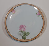 1920s German Lustreware Peach Trim Pink Floral Roses Decor 6 1/2" Plate - Treasure Valley Antiques & Collectibles
