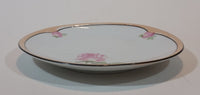 1920s German Lustreware Peach Trim Pink Floral Roses Decor 6 1/2" Plate - Treasure Valley Antiques & Collectibles