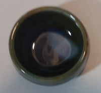 1960s Wade Irish Porcelain Shamrock Green Blue Glazed Sugar Bowl