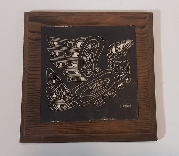 Beryl Eales Handcrafted Scraperboard Etched "Hoho" Pacific N.W. Kwakiutl Indian Design - Treasure Valley Antiques & Collectibles