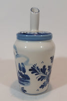Vintage Delft Blue Sugar Pourer with Dutch Windmill and Flower Scenery - Treasure Valley Antiques & Collectibles