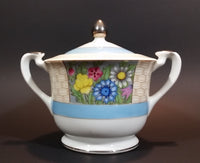 Antique 1918-1921 Noritake Morimura Bros. Handpainted Japan Blue Trim With Flowers Sugar Bowl - Treasure Valley Antiques & Collectibles