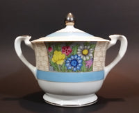 Antique 1918-1921 Noritake Morimura Bros. Handpainted Japan Blue Trim With Flowers Sugar Bowl - Treasure Valley Antiques & Collectibles
