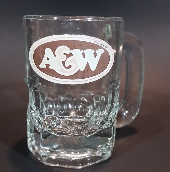 1970s A & W Clear Glass 3 1/8" Miniature Root Beer Mug - Treasure Valley Antiques & Collectibles