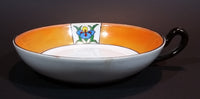 1920s Meito China Japan Art Deco Orange Lustreware Floral Soup or Vegetable Serving Bowl with Handle - Treasure Valley Antiques & Collectibles