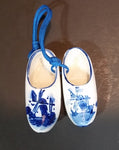Vintage Delft Blue Miniature Hand Painted Porcelain Windmill Shoes - Treasure Valley Antiques & Collectibles