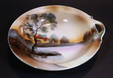 Antique 1914-1921 Noritake Morimura Bros. Handpainted Japan Scenic Vegetable Serving Dish With Handle - Treasure Valley Antiques & Collectibles