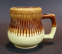 1970s Brown and Light Yellow Drip Glaze Mug Cup - Made in Taiwan - Treasure Valley Antiques & Collectibles