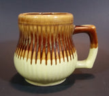 1970s Brown and Light Yellow Drip Glaze Mug Cup - Made in Taiwan - Treasure Valley Antiques & Collectibles