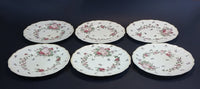 1930s Royal Doulton "Wildflower" Pink and Red Floral with Faint Yellow Edge 8 1/2" Dinner Plates - Set of 6 - Treasure Valley Antiques & Collectibles