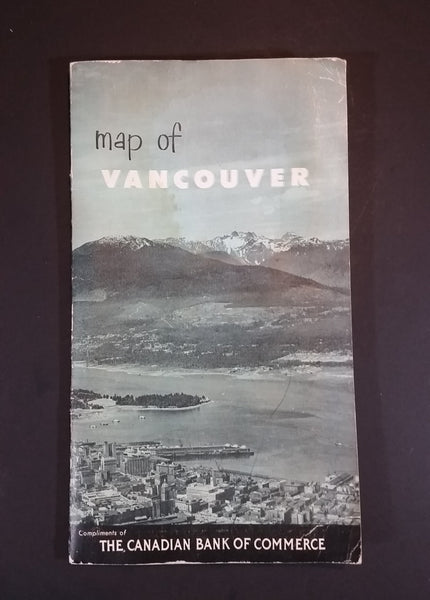 Rare 1945 Canadian Bank of Commerce Promotional Vancouver Location Map With Index Book - By Graphics Publishers Canada - Treasure Valley Antiques & Collectibles