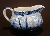 1950s Palissy England Rotherhithe Thames River Scenes Creamer Blue and White - Treasure Valley Antiques & Collectibles