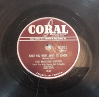 1958 The McGuire Sisters "Ding Dong" (Kenny Jacobson-Rhoda Roberts) & "Since You Went Away To School" (Norman Petty) 10" 78RPM Record