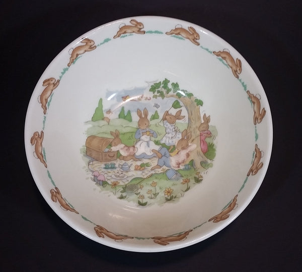 1970s Royal Doulton English Fine Bone China Bunnykins "Picnic" 6" Cereal Bowl - Treasure Valley Antiques & Collectibles