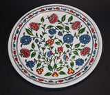 Vintage 1970s Hand Made By Dakas Ceramic faliraki Archagelos Rhodes Greece Decorative Flower Pattern 9 3/4" Plate - Treasure Valley Antiques & Collectibles