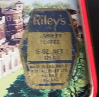 Very Rare Antique Riley's Assorted Toffee Tin with Scenery of Tower Bridge in London England - Treasure Valley Antiques & Collectibles