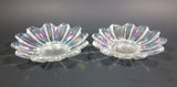 Set of 2 - 1950s Fostoria Carnival Glass Company - Ohio - Clear Rainbow Iridescent Scalloped Celestial Pattern 5 3/4" Plates - Treasure Valley Antiques & Collectibles