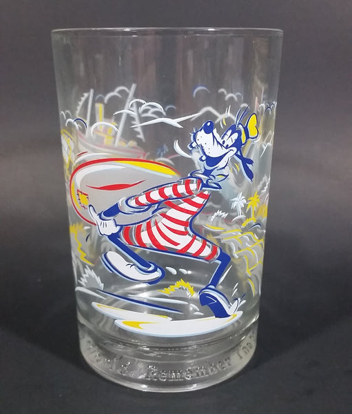 1996 Walt Disney World 25th Anniversary Goofy Character Collectible Clear Glass 5" Cup - Treasure Valley Antiques & Collectibles