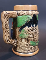 1950s Gift Craft Japan Bavarian Friends Sharing a Pitcher of Beer Porcelain Stein Numbered 384 - Treasure Valley Antiques & Collectibles