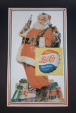 Vintage 1970s Pepsi Cola Merry Christmas Santa Claus with Gifts Lithograph Tin Sign - Treasure Valley Antiques & Collectibles