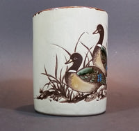 Vintage 1970s Otagiri Japan Mallard Ducks in Marshland and Flying Mug with Brown Trim - Treasure Valley Antiques & Collectibles