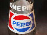 Vintage 1977 Pepsi-Cola Pepsi One Pint 16 Fl oz 473mL Clear Glass Money Back Bottle - LS 77 239 - Treasure Valley Antiques & Collectibles