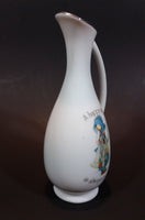 Vintage 1970s Holly Hobbie "A Happy Smile" "is always in style" Pitcher Style Porcelain Flower Bud Vase - Treasure Valley Antiques & Collectibles