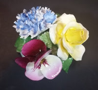 1950s Radnor Bone China Mixed Floral Magenta Blue Yellow Bone China Bouquet