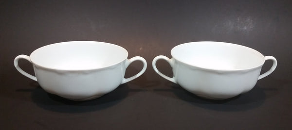 c. 1970 Hutschenreuther Germany Selb Bavaria White Double Handled Porcelain Soup Bowls - Set of 2 - Treasure Valley Antiques & Collectibles