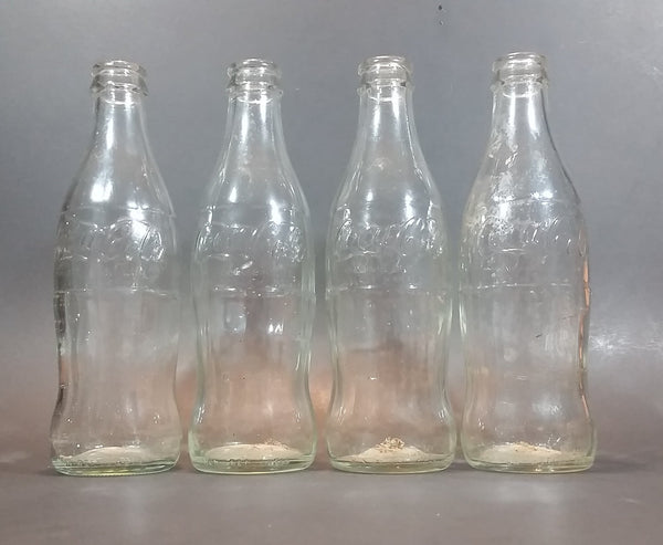 1960s Coca-Cola Coke Soda Pop Non-Refillable Clear Glass Bottles - Set of 4 - Treasure Valley Antiques & Collectibles