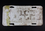 Vintage 1973 Beautiful British Columbia White with Black Letters Vehicle License Plate - Treasure Valley Antiques & Collectibles