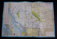 1964 Chevron Gasolines British Columbia and Alberta Points of Interest and Touring Map - With Alaska - Treasure Valley Antiques & Collectibles