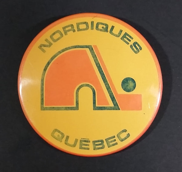 Vintage 1970s Quebec Nordiques NHL Hockey Button Pin - Treasure Valley Antiques & Collectibles