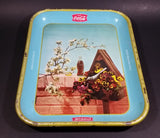 Rare 1957 Coca-Cola Coke Blue and Yellow Bird House Drink Serving Tray - Refreshing Delicious - Treasure Valley Antiques & Collectibles