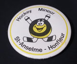 1980s Saint Anselme - Honfleur Quebec Minor Hockey Puck Character Button Pin