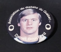 1980s Daniel Bouchard Quebec Nordiques NHL Hockey Diabetes Association of Quebec Button Pin - Treasure Valley Antiques & Collectibles