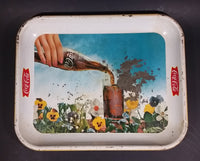 1961 Drink Coca-Cola Coke Pansy Flowers Hand Pouring Coca-Cola From Bottle Serving Tray