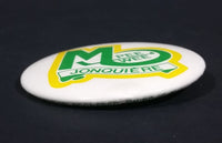 1980s Jonquiere Quebec Canada Pee Wee Hockey Green and Yellow Round Button Pin